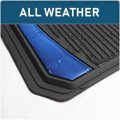 4 Piece Anodized Sport Floor Mats All Weather Trim To Fit Full Coverage Season For Cars Trucks And Suvs Black Blue 80124adc