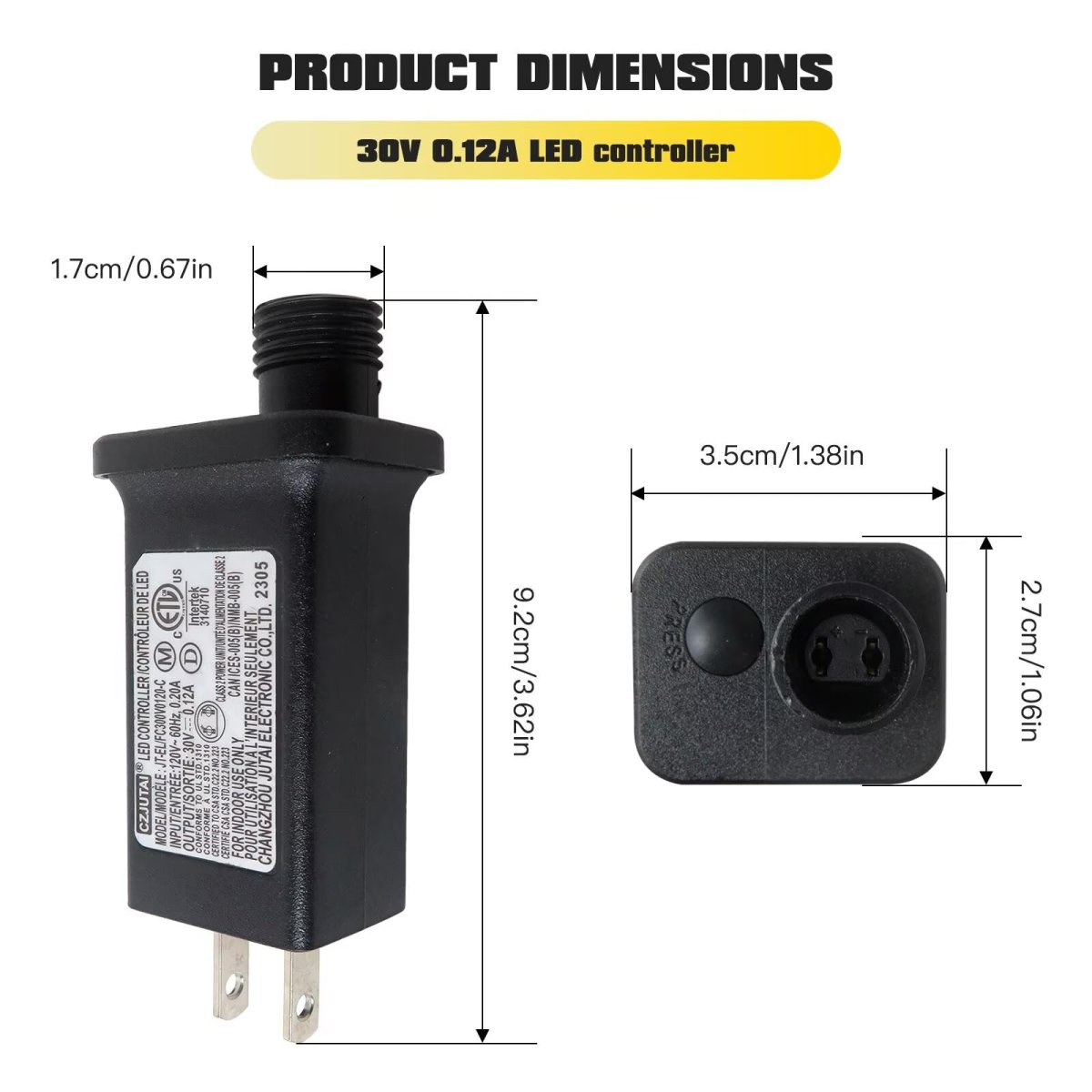 Led Transformer Class 2 Power Supply With Timer For Outdoor String Lights 30v 3 6w 0 12a Ip44 Weather Resistant 8 Lighting