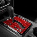 Pjfus Center Console Gear Shift Panel Box Transmission Frame Decal Cover Red Carbon Fiber Sticker Car Interior Accessories