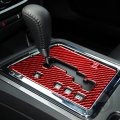 Pjfus Center Console Gear Shift Panel Box Transmission Frame Decal Cover Red Carbon Fiber Sticker Car Interior Accessories For