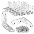 24 Pieces Stainless Steel Corner Braces 1 57 X 0 6 Inch Angle Brackets With Screws For Wooden Tables Beds Frames 