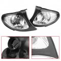 Pair Corner Light Lens Turn Signal Replacement Cover Clear Fit For E46 3-series 4dr 2002 2003 2004 2005 Lights