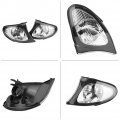 Pair Corner Light Lens Turn Signal Replacement Cover Clear Fit For E46 3-series 4dr 2002 2003 2004 2005 Lights