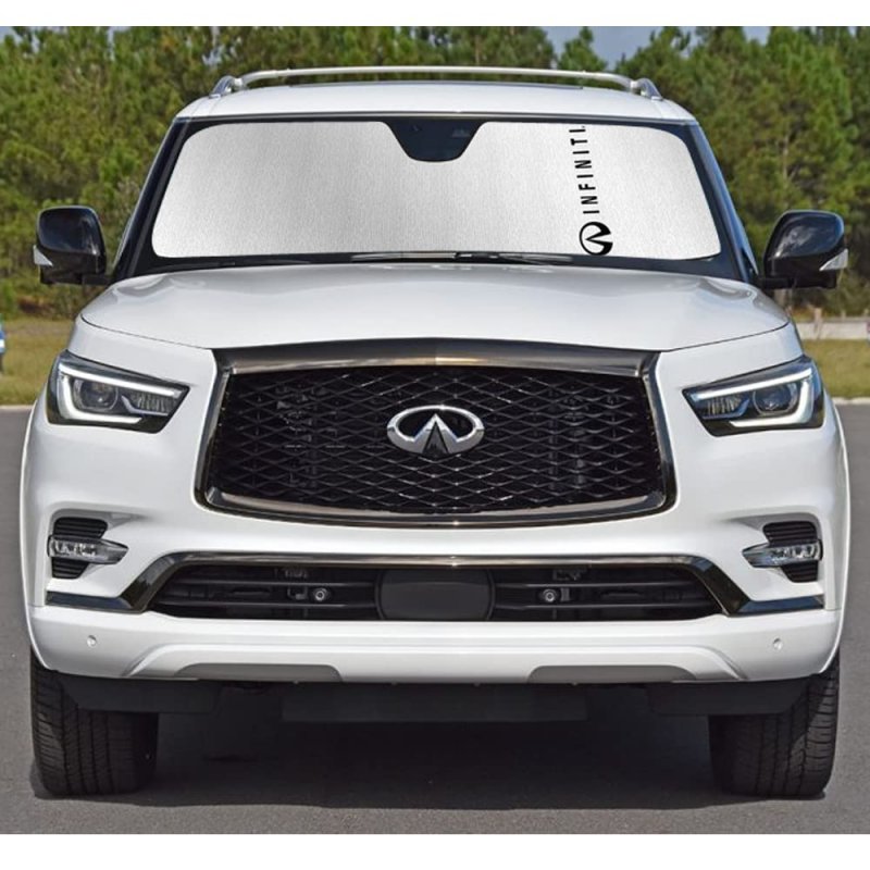 Infiniti Qx80 2018 To 2023 Custom Fit Silver Reflective Bubble Roll-up Auto Windshield Sun Shade