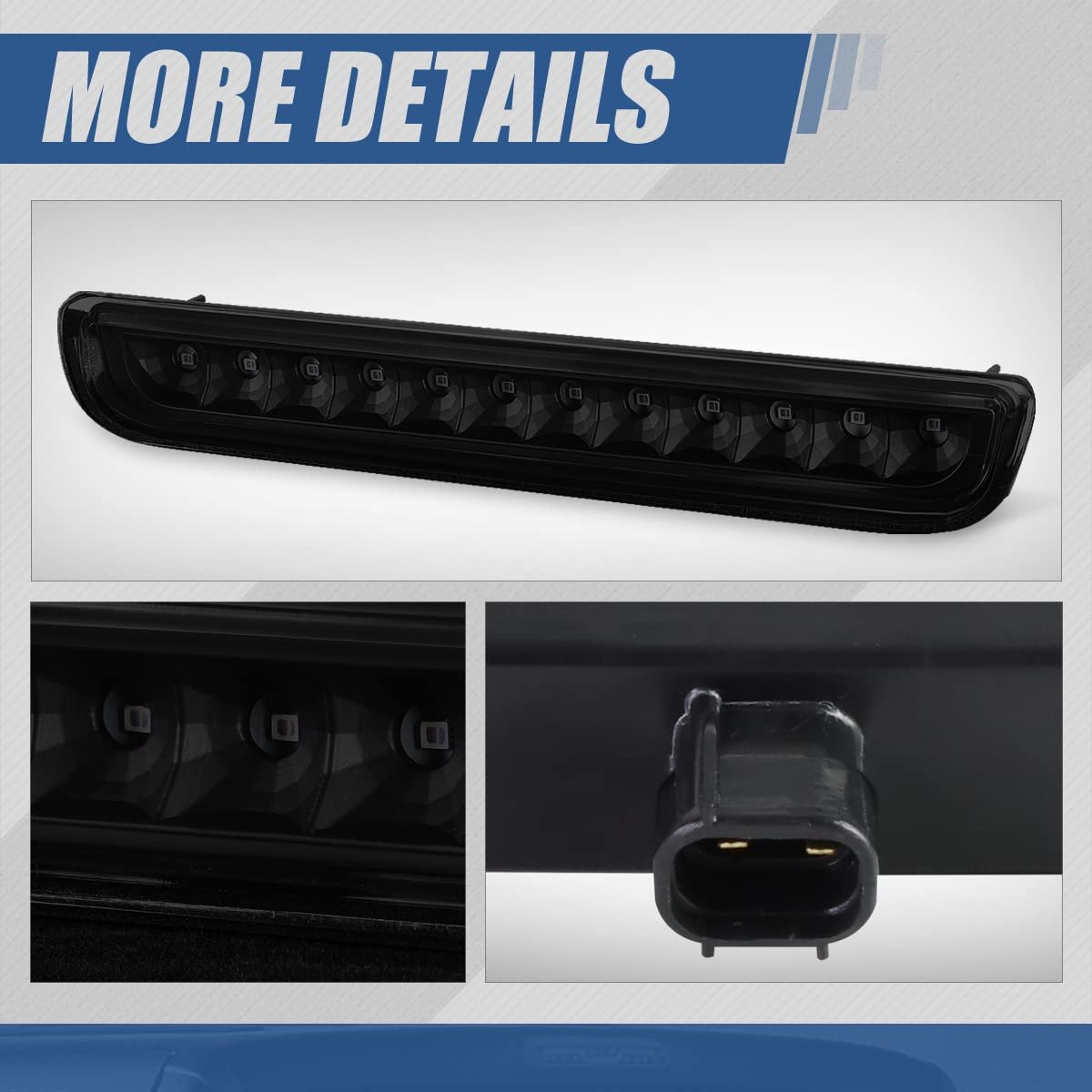 Led High Mount Third Brake Light Stop Lamp Smoked Lens For Toyota Fj Cruiser 2007 2014 Rear Tail Assembly With Tinted Housing