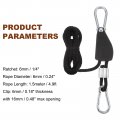 Uxcell 2pcs 1 4 6mm Tie Down Ratchet Rope Hanger Metal Gears 9ft 5meter Strap Head With Aluminum Buckle Ratcheting Pulley