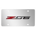 Chevrolet 2014 Corvette C7 Z06 Mirror Chrome Metal License Plate Official Licensed Stainless Steel 12 In X 6 Size Black Finish 