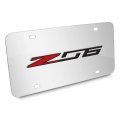 Chevrolet 2014 Corvette C7 Z06 Mirror Chrome Metal License Plate Official Licensed Stainless Steel 12 In X 6 Size Black Finish