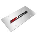 Chevrolet 2014 Corvette C7 Z06 Mirror Chrome Metal License Plate Official Licensed Stainless Steel 12 In X 6 Size Black Finish