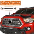 Hooke Road Tacoma Hood Protector Bug Deflector Stone Guard Shield W Amber Lights For Toyota 2016 2017 2018 2019 2020 2021 2022