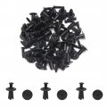 Uxcell Black Plastic Rivets Trunk Door Bumper Screw Fastener Clip 7mm For Cars