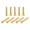 Uxcell Flat Head Socket Cap Screws M3-0 5 X 20mm Brass Inner Hex Drive Fasteners Bolts 24pcs