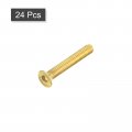Uxcell Flat Head Socket Cap Screws M3-0 5 X 20mm Brass Inner Hex Drive Fasteners Bolts 24pcs