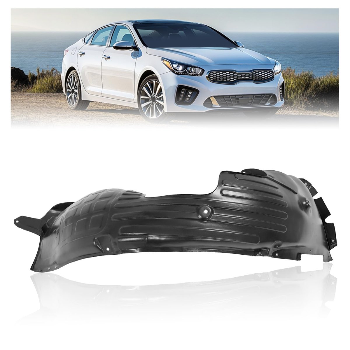 Front Inner Fender Liner For 2016 2018 Kia Optima Replacement 86812d5000 Ki1249145 Right Passenger Side Wheel Splash Shield