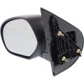 Driver Side Door Mirror For Chevy Silverado 1500 2007 To 2013 Manual Folding Non Heated Textured Black Replacement 20843118 And 