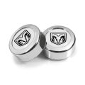 Ram Logo In White Dome On Chrome Two Abs Plastic License Plate Frame Screw Cover Set Official Licensed 