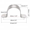 Uxcell 40mm 1 6 Rigid Pipe Strap 2 Holes 304 Stainless Steel Tension Tube Clip Clamp 8pcs