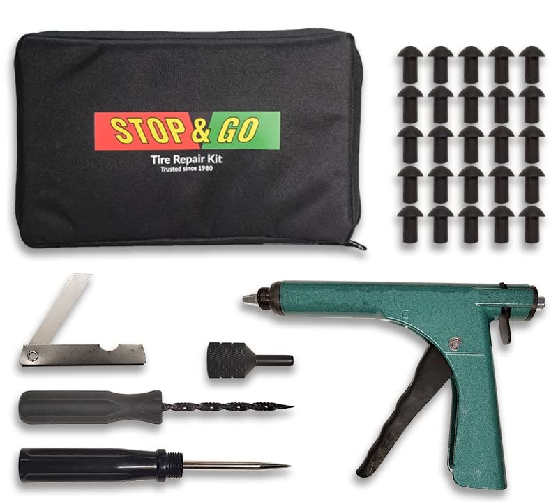 Stop Go 1075 30 Piece Tubeless Tire Plugger Repair Kit For Punctures And Flats On Car Motorcycle Atv Jeep Truck Tractor 25