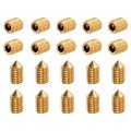 30pcs Set Screws M3x5mm Brass Cone Point Hex Socket Grub For Machinery Home Repairs And Fixtures Gold Tone 