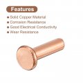 Uxcell 100pcs Copper Solid Rivets 1 8 X 25 64 Flat Head Rivet Metal Fasteners For Electrical Applications Leather Working