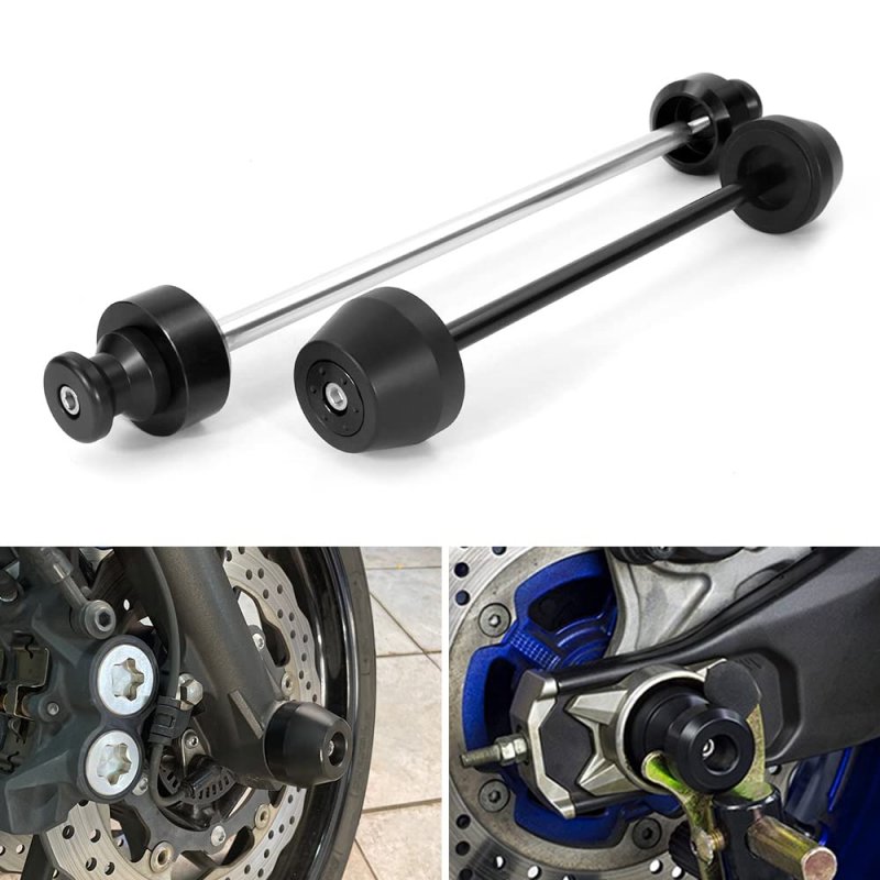 Front And Rear Axle Sliders For Mt-07 2014-2023 Fz-07 2014-2024 Cnc Aluminum Rod With Pom Swing Arm Stand Bobbins Black