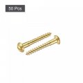 Uxcell Wood Screws M2 X 16mm Slotted Round Head Brass Self-tapping Screw 50 Pcs