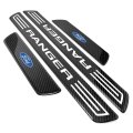 Ford Ranger X-large Black Real Carbon Fiber 4 Pcs Universal Door Sill Step Protector Guard Decal Plates