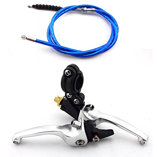 Tc-motor Silver Brake Clutch Handle Levers Blue Cable For Chinese Pit Dirt Bike Motorcycle 50cc 90cc 70cc 110cc 125cc 140cc