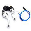 Tc-motor Silver Brake Clutch Handle Levers Blue Cable For Chinese Pit Dirt Bike Motorcycle 50cc 90cc 70cc 110cc 125cc 140cc