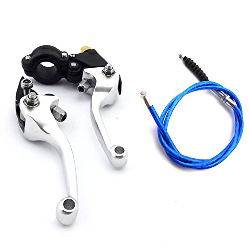 Tc-motor Silver Brake Clutch Handle Levers Blue Cable For Chinese Pit Dirt Bike Motorcycle 50cc 90cc 70cc 110cc 125cc 140cc