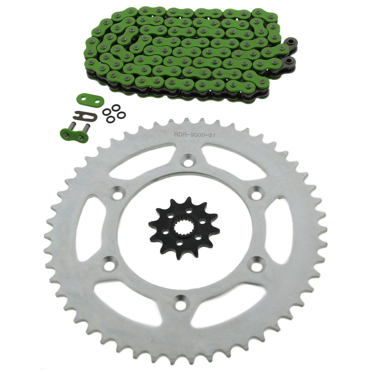 Fits Honda Cr125r 125 R Green O Ring Chain And Sprocket 12 51 114l