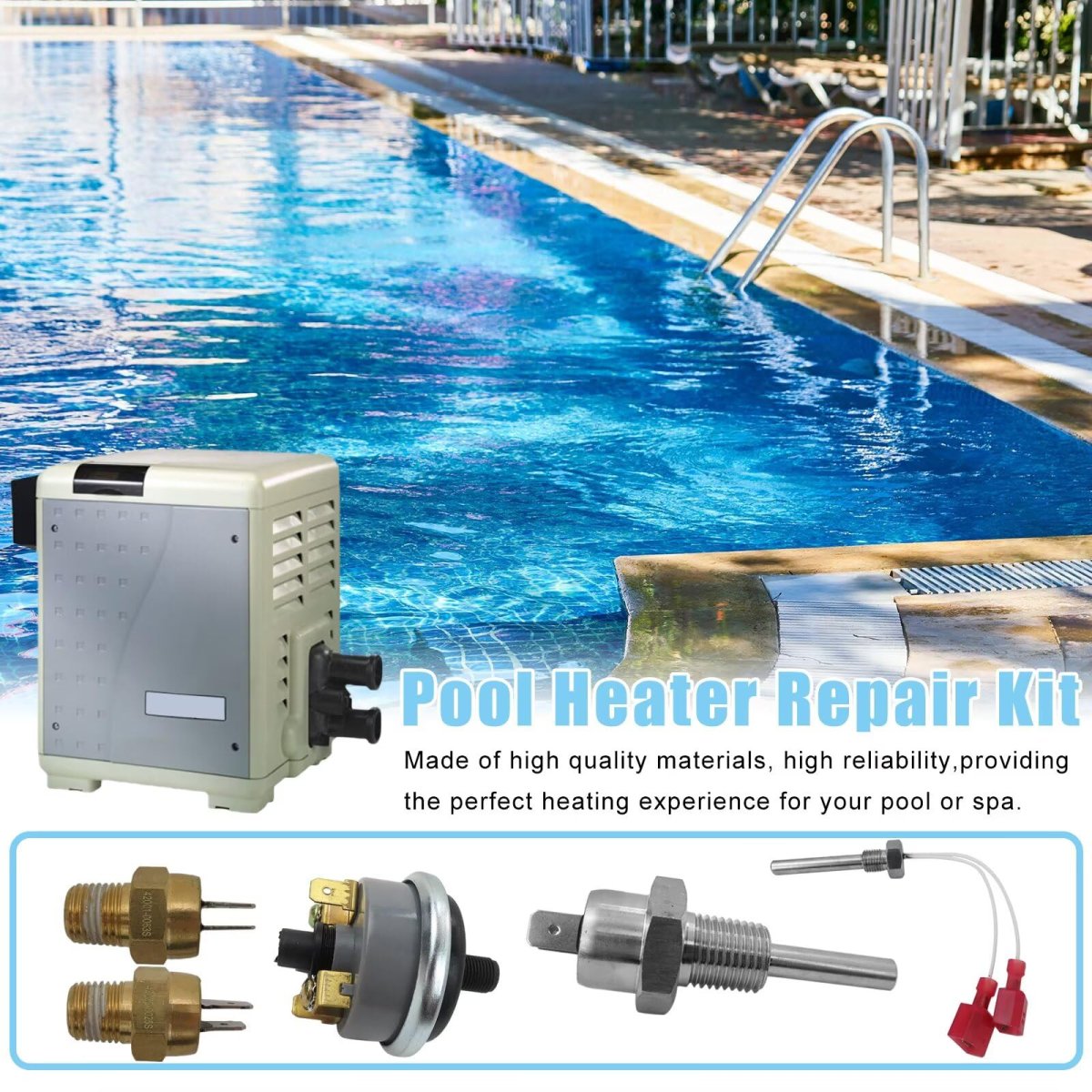 Pool Heater Repair Kit Includes Stack Flue Sensor Thermistor Switch Fit For Pentair Mastertemp Max-e-therm Heaters