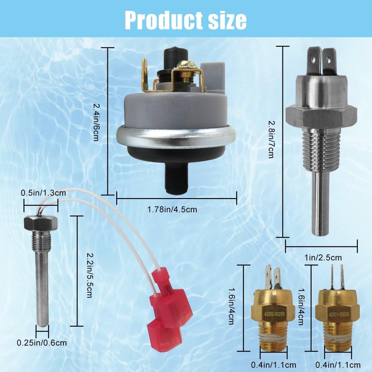 Pool Heater Repair Kit Includes Stack Flue Sensor Thermistor Switch Fit For Pentair Mastertemp Max-e-therm Heaters