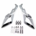 Httmt Mt336-cd Diamond Flame Stem Mirrors Compatible With H-d Or Metric Bike Chromed