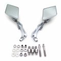 Httmt Mt336-cd Diamond Flame Stem Mirrors Compatible With H-d Or Metric Bike Chromed