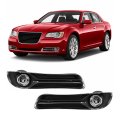 Led Fog Lights With Bezel For 2011 2012 2013 2014 Chrysler 300 Front Bumper Lamp Assembly Clear Lens Black And Silvery Cover 