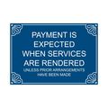 Compliancesigns Engraved Acrylic Payment Policies Sign 5 X 3 In With English Blue 