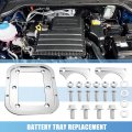 X Autohaux 1 Set Billet Aluminum Battery Pallet For Racing Trunk Optima Batteries Hold Down Bracket Relocation Tray