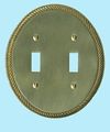 Switchplates Solid Brass Oval Braided Doubl Toggle Switch Plate 