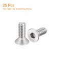 Uxcell 10-24x1 2 Flat Countersunk Head Socket Cap Screws 25pcs 304 Stainless Steel Hex Full Thread Bolts