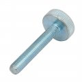 Uxcella M8x50mm Thread Zinc Plated Knurled Round Head Thumb Screws Silver Blue 4pcs