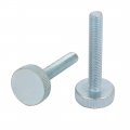 Uxcella M8x50mm Thread Zinc Plated Knurled Round Head Thumb Screws Silver Blue 4pcs