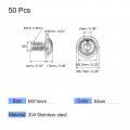 Uxcell Flanged Button Head Socket Cap Screws M3x4mm Hex Drive 304 Stainless Steel Fasteners Bolts Fully Threaded Machine Screw