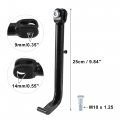 X Autohaux Adjustable Motorcycle Kickstand Side Support Stand With Spring Aluminum Alloy Black For Honda Cg125