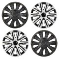 Pack Of 4 Universal Wheel Covers Snap On Full Hubcaps Fit 17 Tire Rim Black Silver 