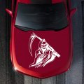 Grim Reaper Scythe Car Sticker Universal Adhesive Decorative White
