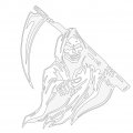 Grim Reaper Scythe Car Sticker Universal Adhesive Decorative White