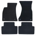 Black Velour Front Rear Floor Mats Carpet For Audi A4 S4 2022 2023 2024 2025 