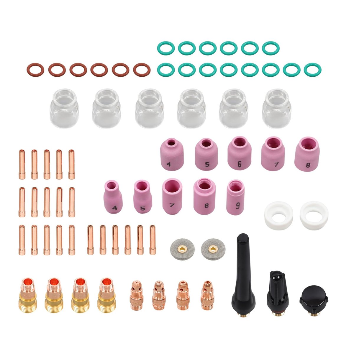71 Piece Professional Tig Welding Torch Kit For Wp 17 18 And 26 Gas Lens Alumina Nozzles Glass Cups Collets Back Caps Accuracy