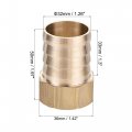 Uxcell Brass Barb Hose Fitting Connector Adapter 32mm Barbed X G1 Female Pipe With Stainless Steel Clamp